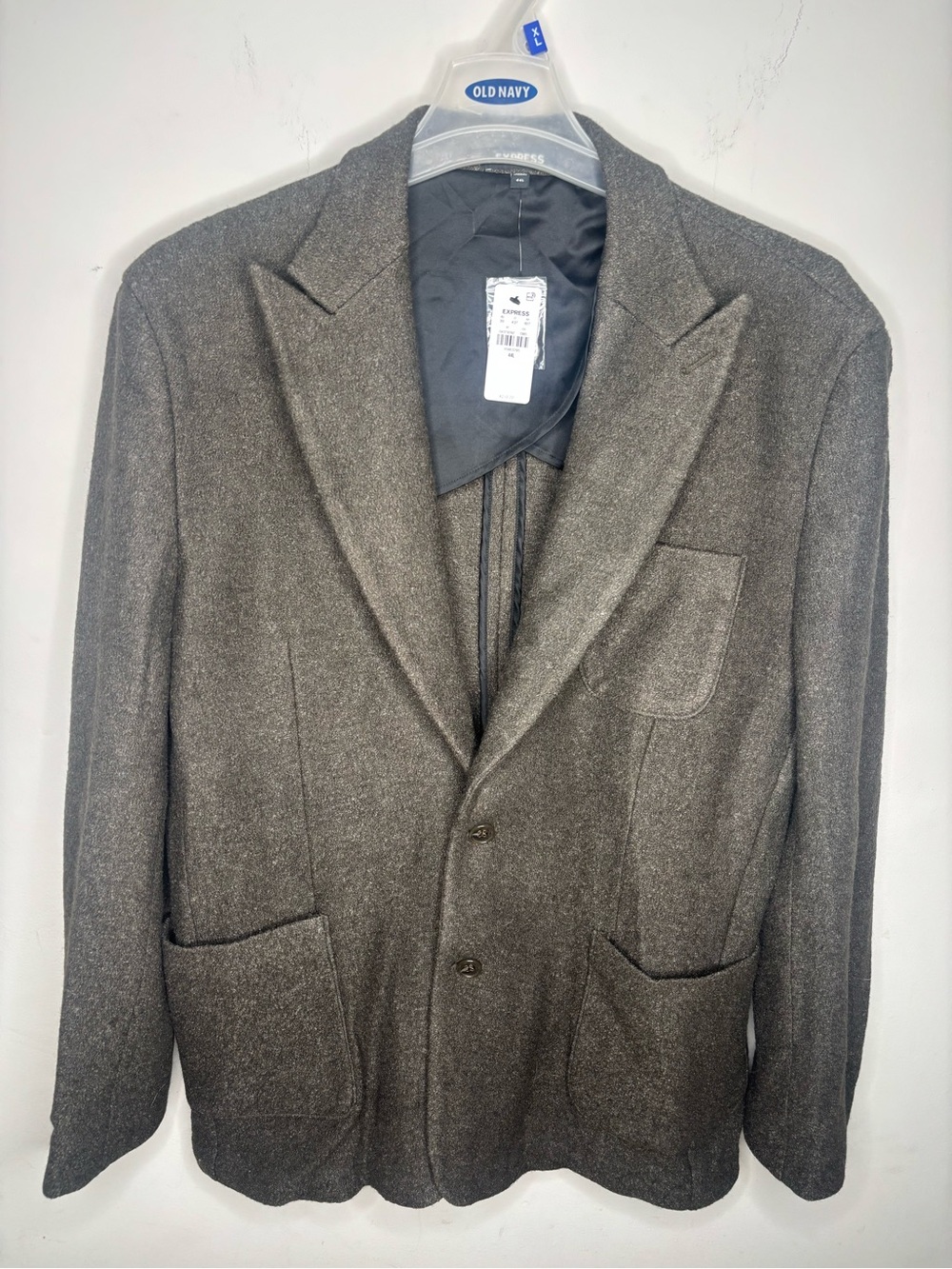 Express Mens NWT Mens Brown Wool Blazer Size 44L - Picture 1 of 5